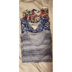 Womens 3x blouses short sleeve lot of 3 Watercolor sparkle